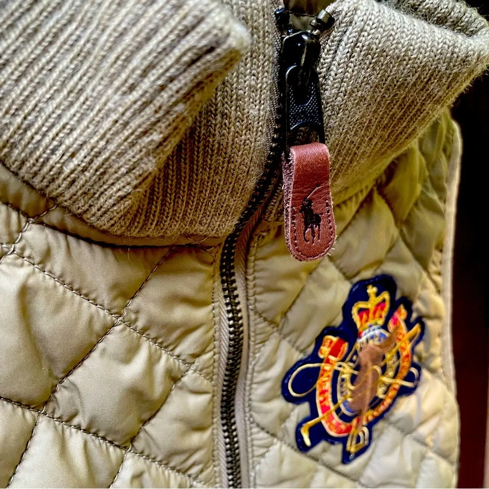 RALPH LAUREN Kids M 8-10 Green Quilted Insulated Full Zip Vest Jacket